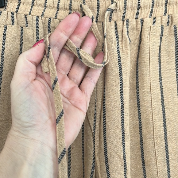 ROOLEE  tan/ navy blue striped cropped joggers - Picture 4 of 8